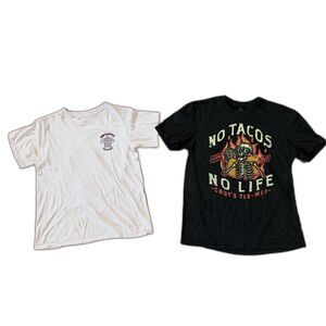2 Girls T-Shirt Bundle Lot Surfing & Tacos Tees by Surf Style & District sz sm